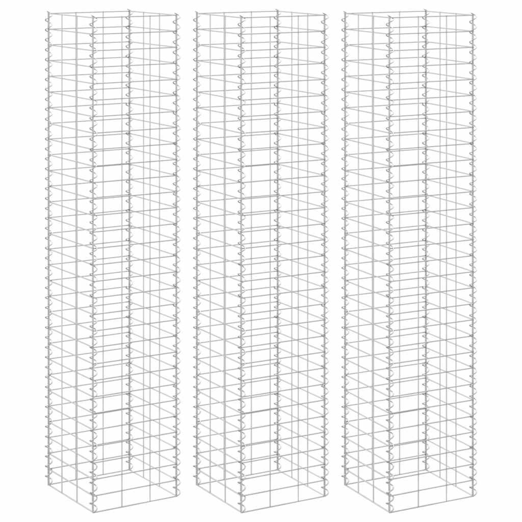 gabion-højbede 3 stk. 30x30x150 cm jern
