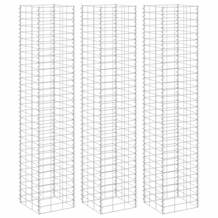 gabion-højbede 3 stk. 30x30x150 cm jern