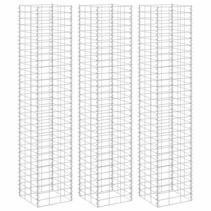 gabion-højbede 3 stk. 30x30x150 cm jern
