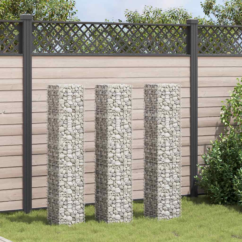gabion-højbede 3 stk. 30x30x150 cm jern