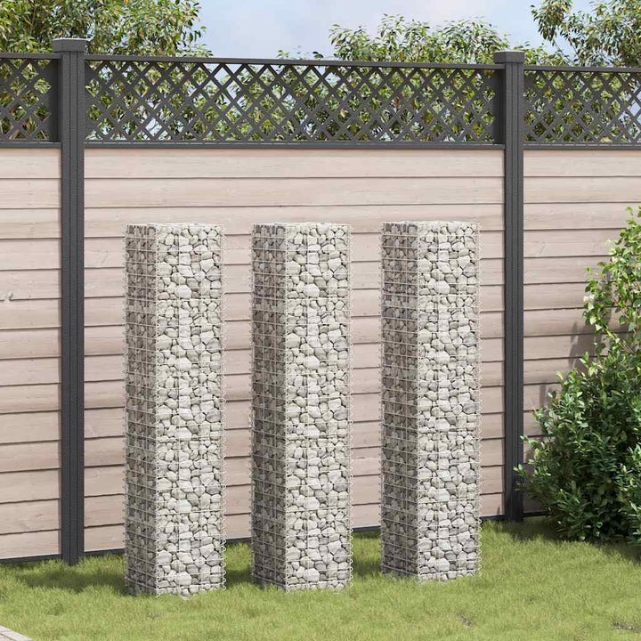 gabion-højbede 3 stk. 30x30x150 cm jern