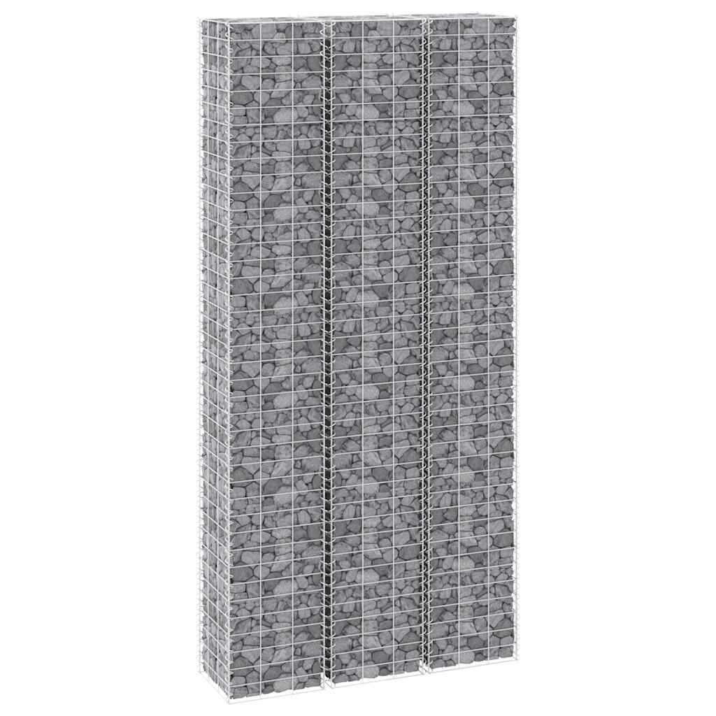 gabion-højbede 3 stk. 30x30x150 cm jern