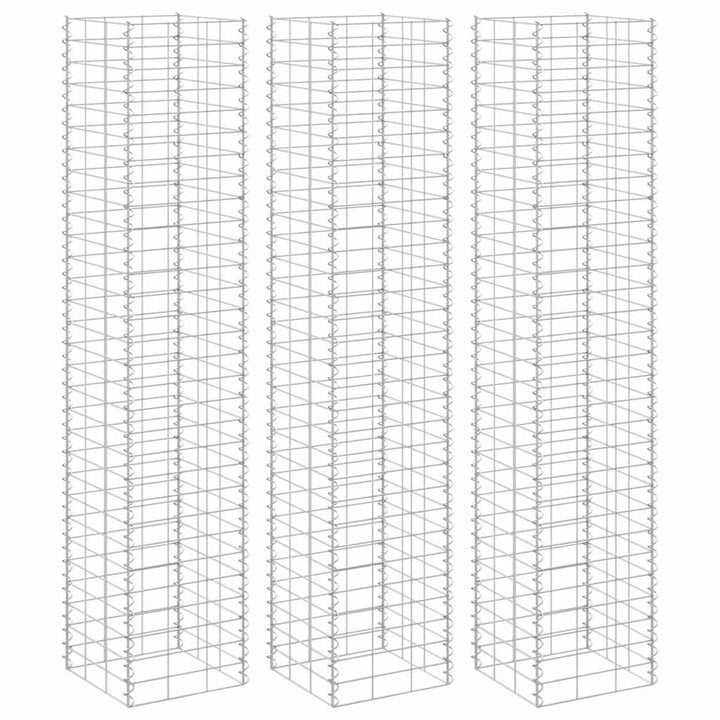 gabion-højbede 3 stk. 30x30x150 cm jern