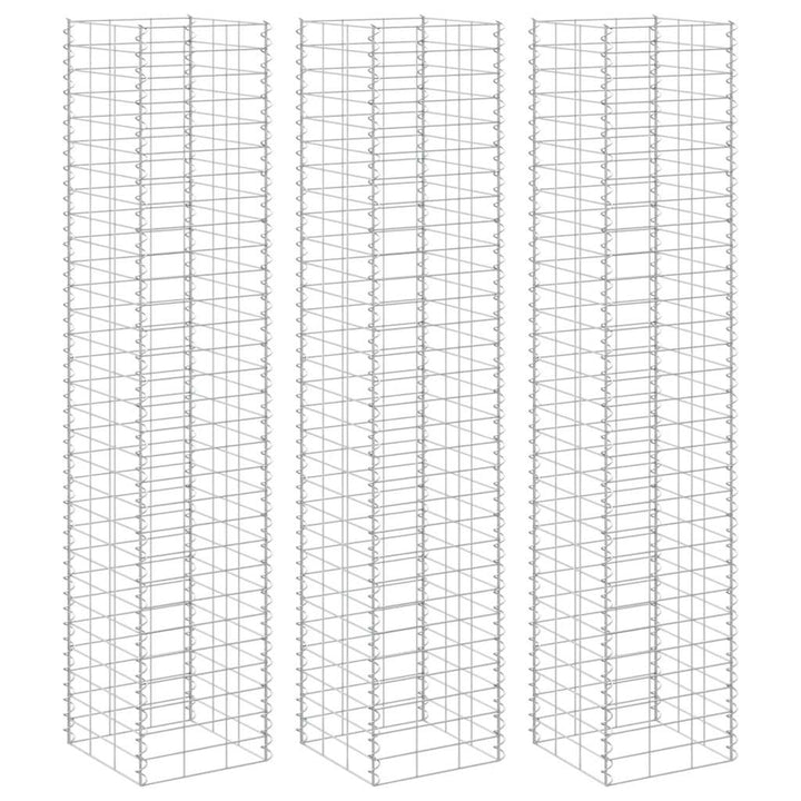 gabion-højbede 3 stk. 30x30x200 cm jern