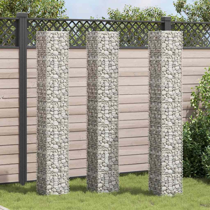 gabion-højbede 3 stk. 30x30x200 cm jern
