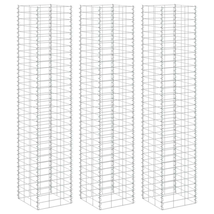 gabion-højbede 3 stk. 30x30x200 cm jern