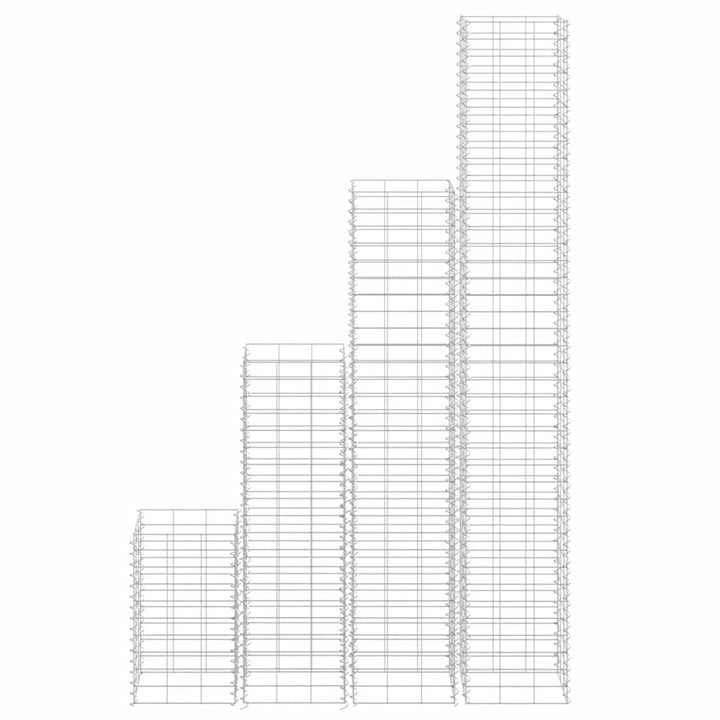 gabion-højbede 4 stk. 30x30x50/100/150/200 cm jern