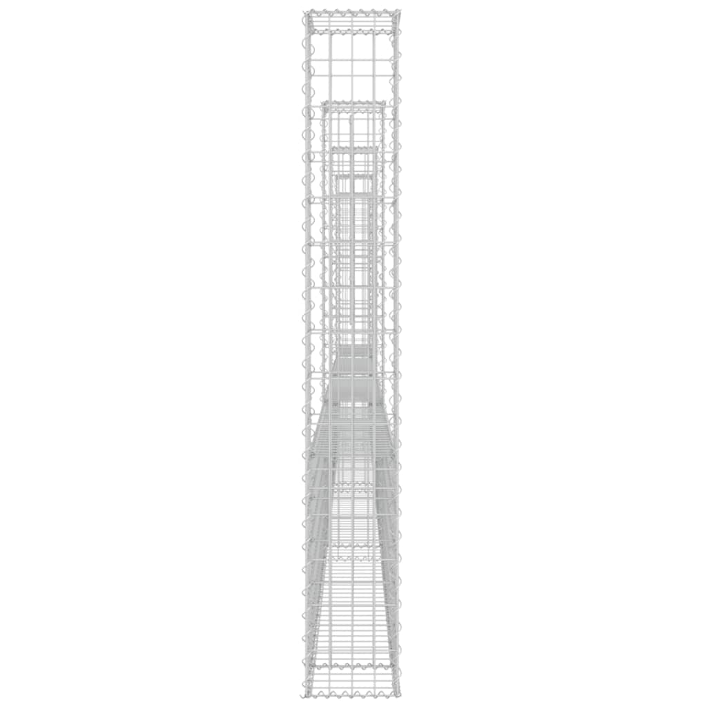 gabionkurv med 5 stolper 500x20x150 cm U-facon jern