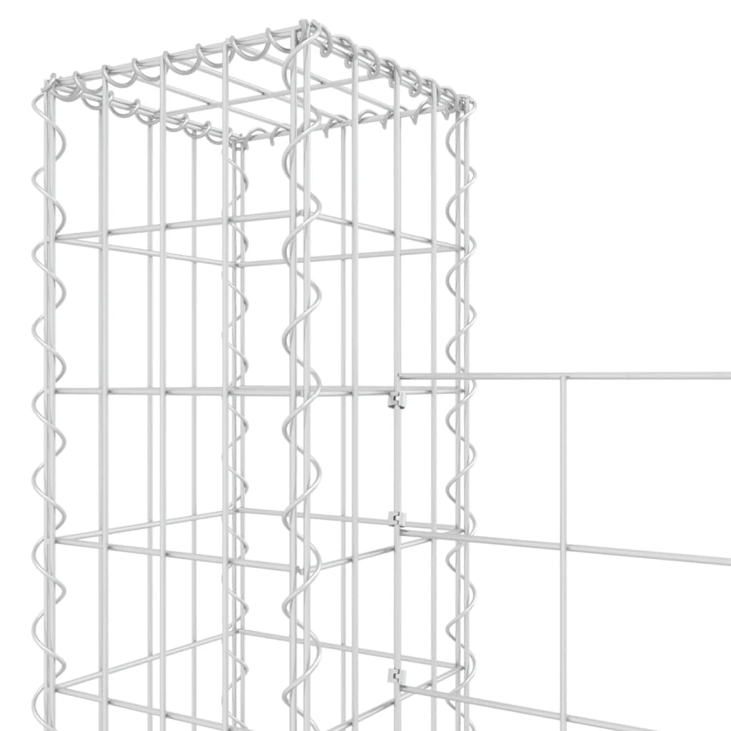 gabionkurv med 5 stolper 500x20x200 cm U-facon jern