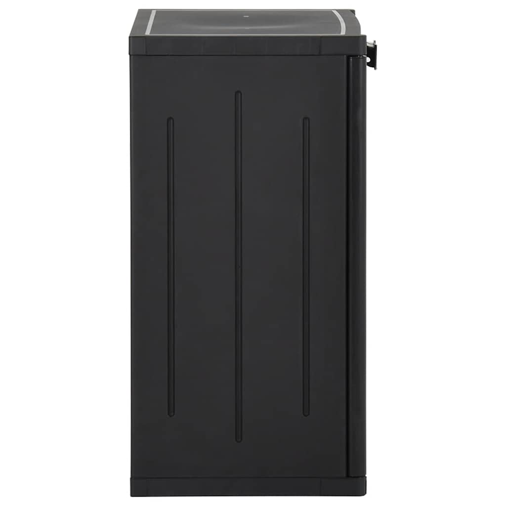 opbevaringsskab til haven 65x45x88 cm PP-rattan sort