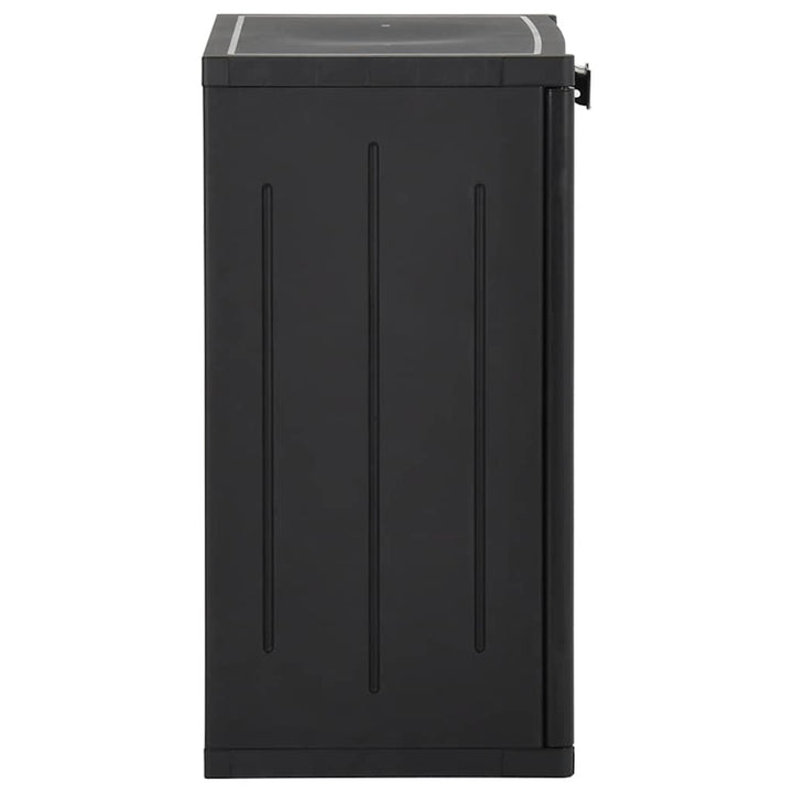 opbevaringsskab til haven 65x45x88 cm PP-rattan sort