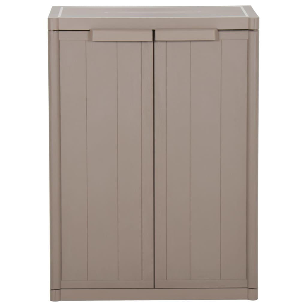 opbevaringsskab til haven 65x45x88 cm PP trælook brun