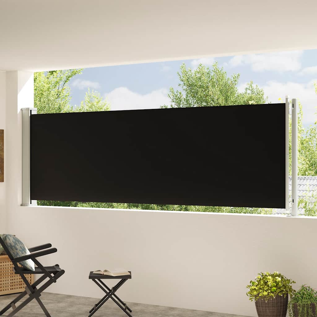 sammenrullelig sidemarkise til terrassen 117x600 cm sort