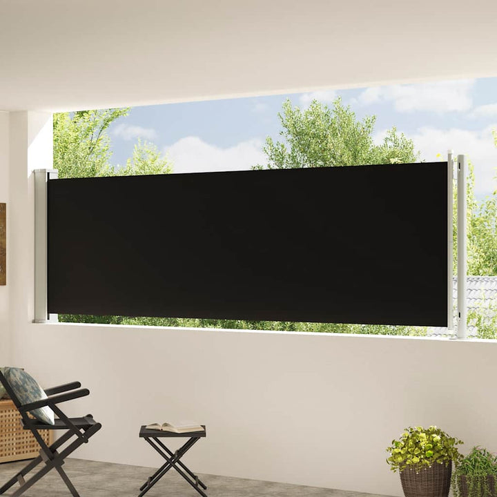 sammenrullelig sidemarkise til terrassen 117x600 cm sort