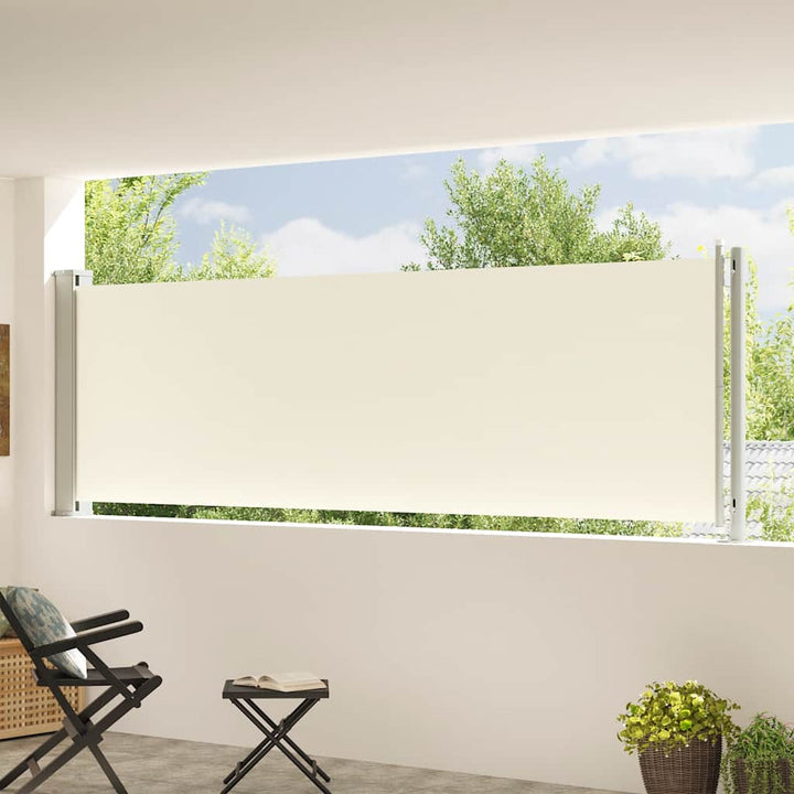 sammenrullelig sidemarkise til terrassen 117x600 cm cremefarvet