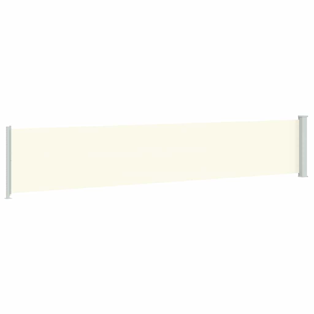 sammenrullelig sidemarkise til terrassen 117x600 cm cremefarvet
