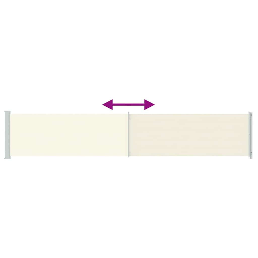 sammenrullelig sidemarkise til terrassen 117x600 cm cremefarvet