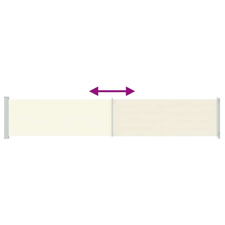sammenrullelig sidemarkise til terrassen 117x600 cm cremefarvet