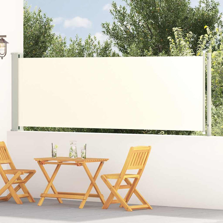 sammenrullelig sidemarkise til terrassen 117x600 cm cremefarvet