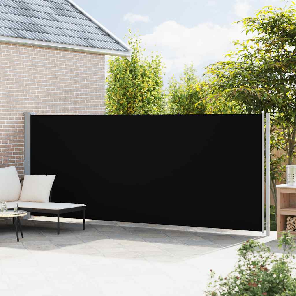 sammenrullelig sidemarkise til terrassen 180x600 cm sort