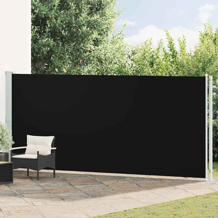 sammenrullelig sidemarkise til terrassen 180x600 cm sort