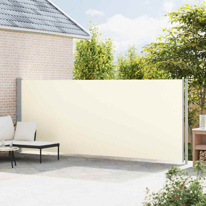 sammenrullelig sidemarkise til terrassen 180x600 cm cremefarvet