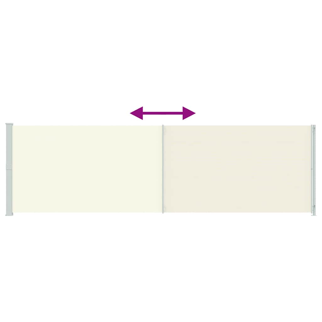 sammenrullelig sidemarkise til terrassen 180x600 cm cremefarvet