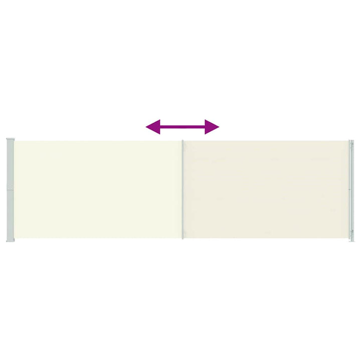 sammenrullelig sidemarkise til terrassen 180x600 cm cremefarvet