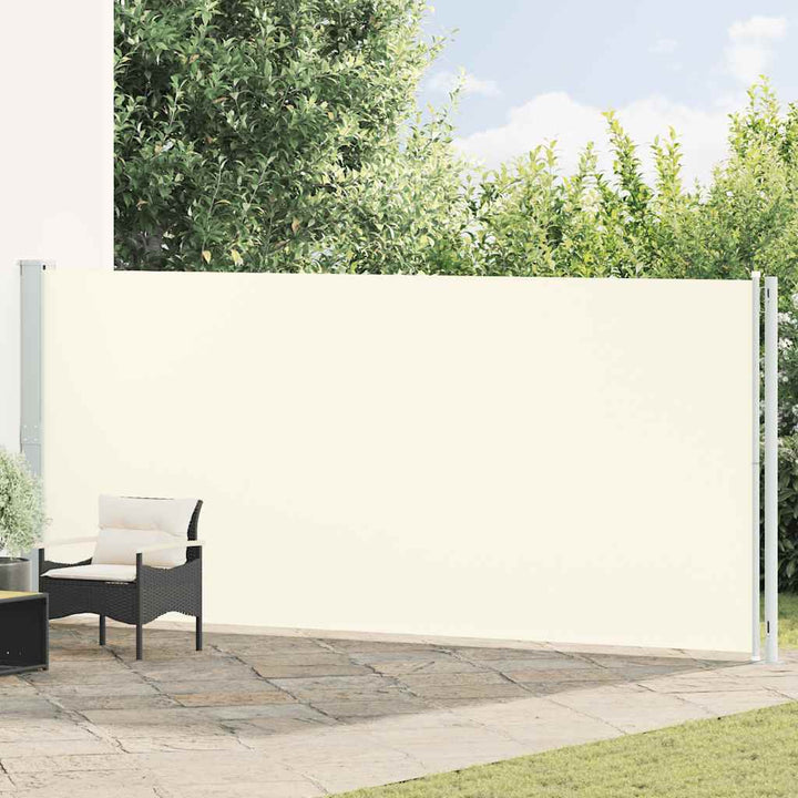 sammenrullelig sidemarkise til terrassen 180x600 cm cremefarvet