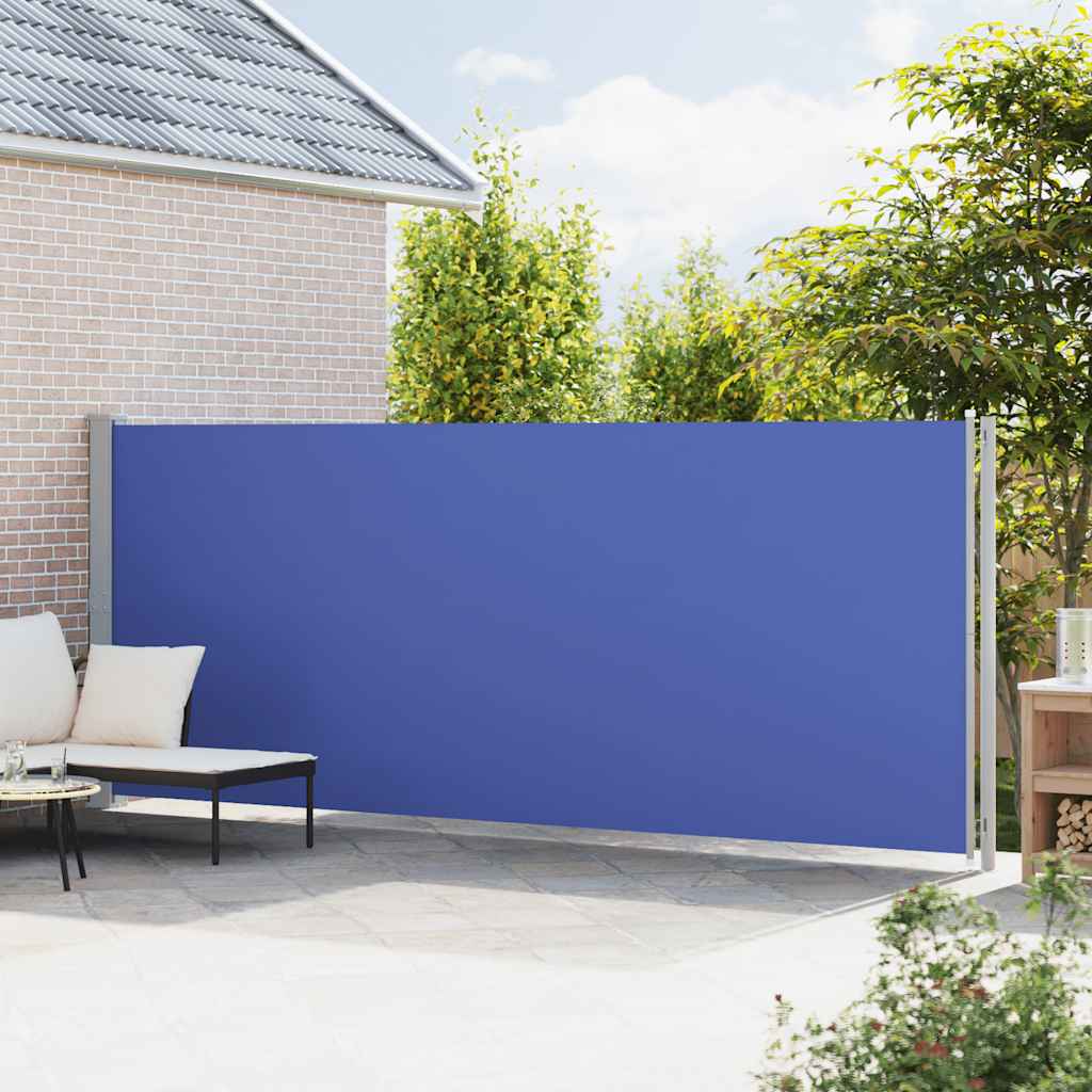 sammenrullelig sidemarkise til terrassen 180x600 cm blå