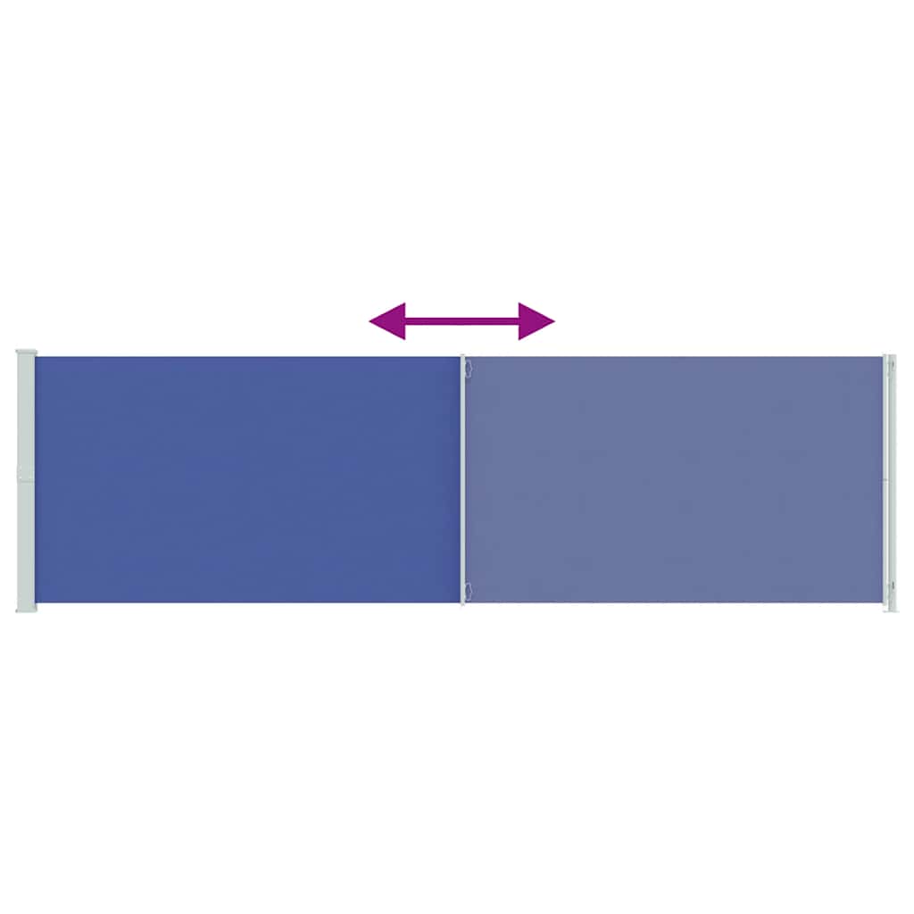sammenrullelig sidemarkise til terrassen 180x600 cm blå
