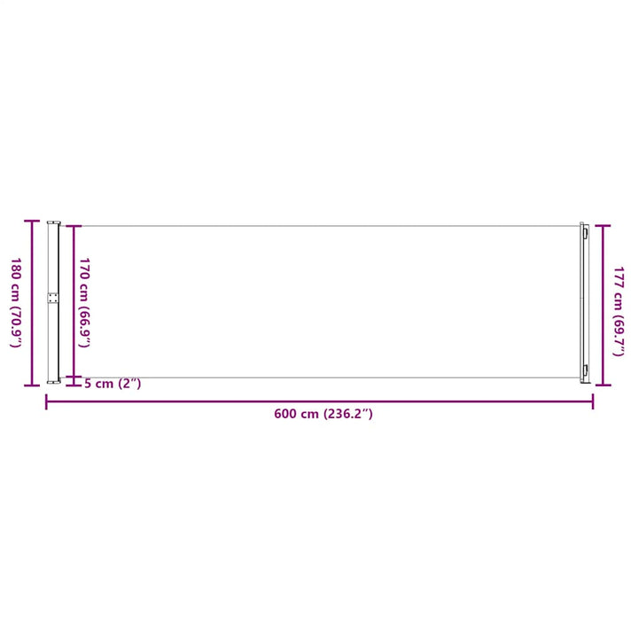 sammenrullelig sidemarkise til terrassen 180x600 cm blå