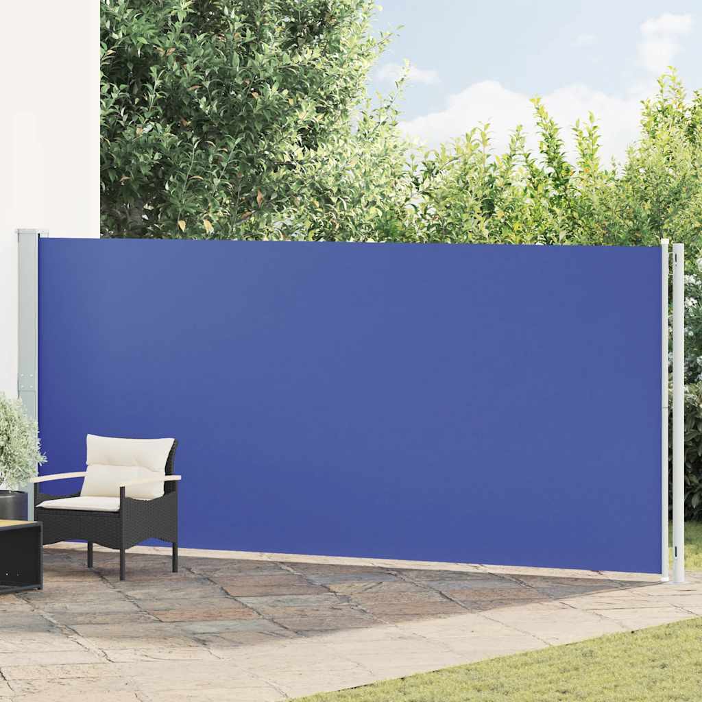 sammenrullelig sidemarkise til terrassen 180x600 cm blå