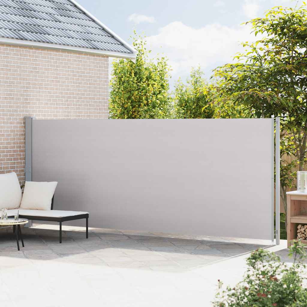 sammenrullelig sidemarkise til terrassen 180x600 cm grå