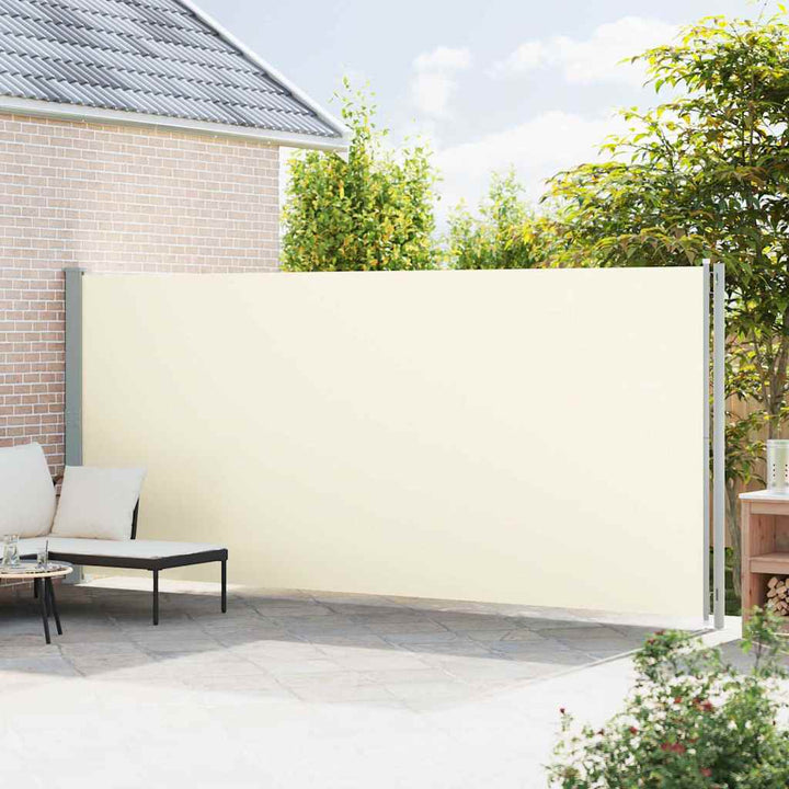 sammenrullelig sidemarkise til terrassen 200x600 cm cremefarvet
