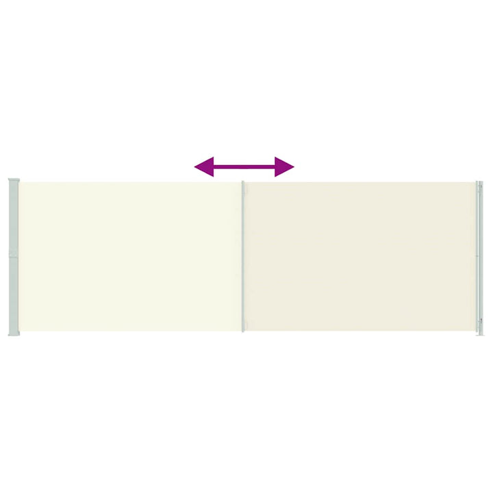 sammenrullelig sidemarkise til terrassen 200x600 cm cremefarvet