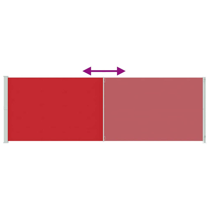 sammenrullelig sidemarkise til terrassen 200x600 cm rød