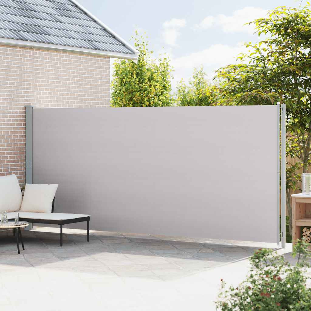 sammenrullelig sidemarkise til terrassen 200x600 cm grå
