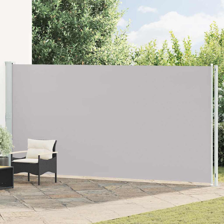sammenrullelig sidemarkise til terrassen 200x600 cm grå