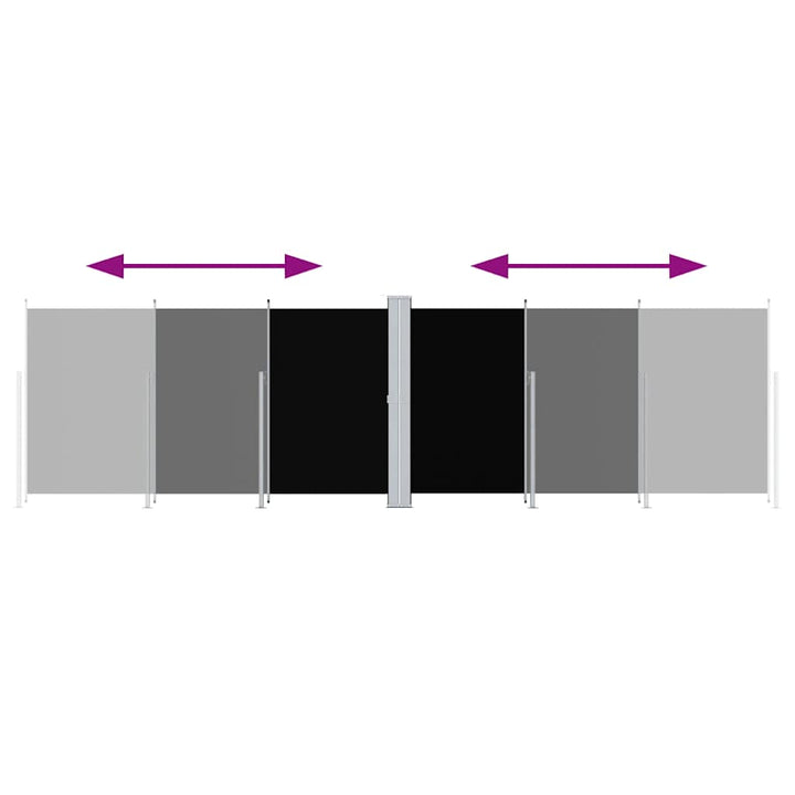 sammenrullelig sidemarkise 180x600 cm sort