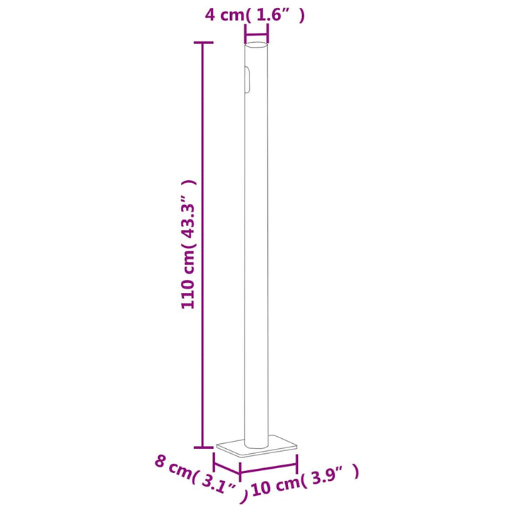 sammenrullelig sidemarkise 180x600 cm sort