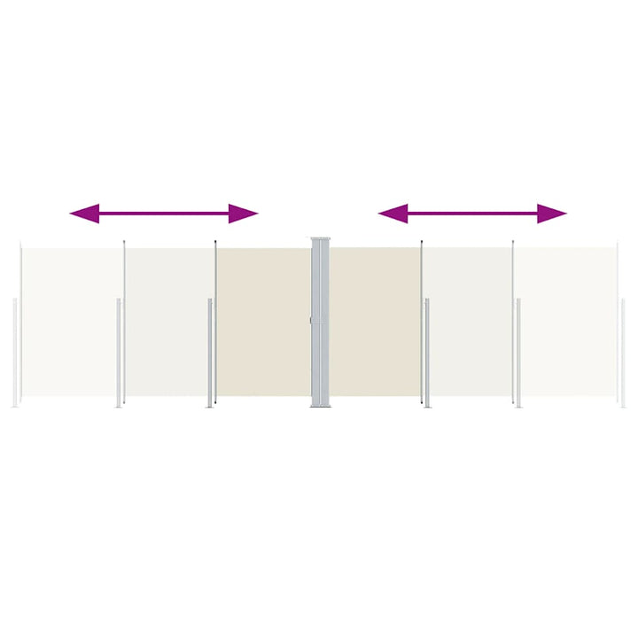 sammenrullelig sidemarkise 180x600 cm cremefarvet