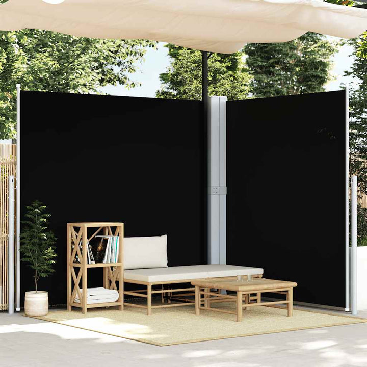 sammenrullelig sidemarkise 200x600 cm sort