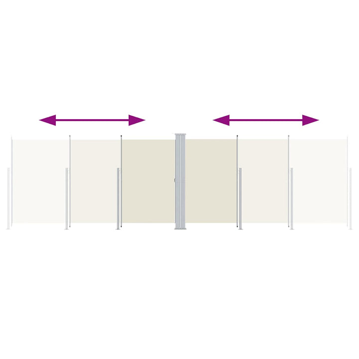 sammenrullelig sidemarkise 200x600 cm cremefarvet