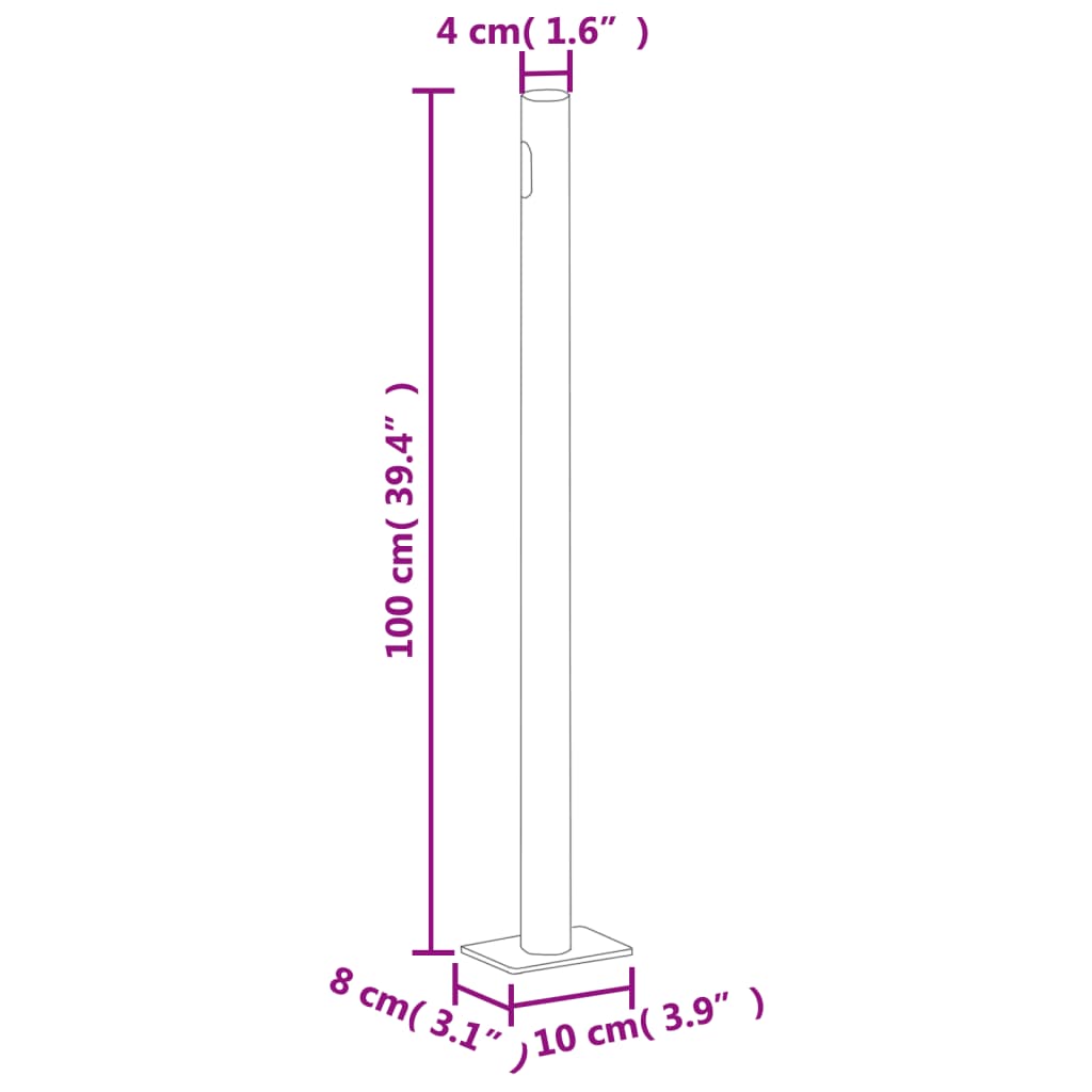 sammenrullelig sidemarkise 160x1000 cm sort