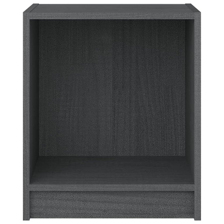 sengeborde 2 stk. 35,5x33,5x41,5 cm massivt fyrretræ sort grå