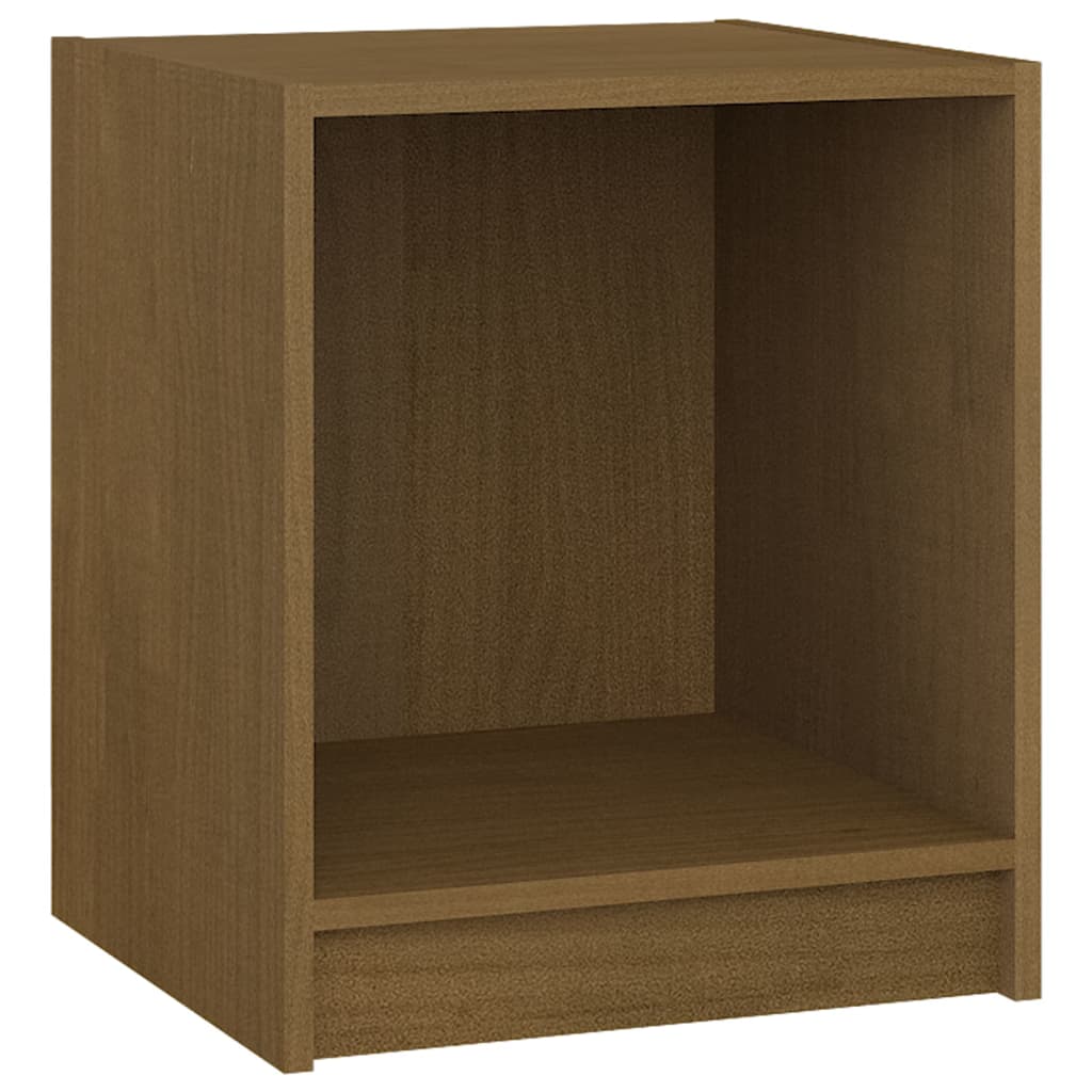 sengebord 35,5x33,5x41,5 cm massivt fyrretræ honningbrun