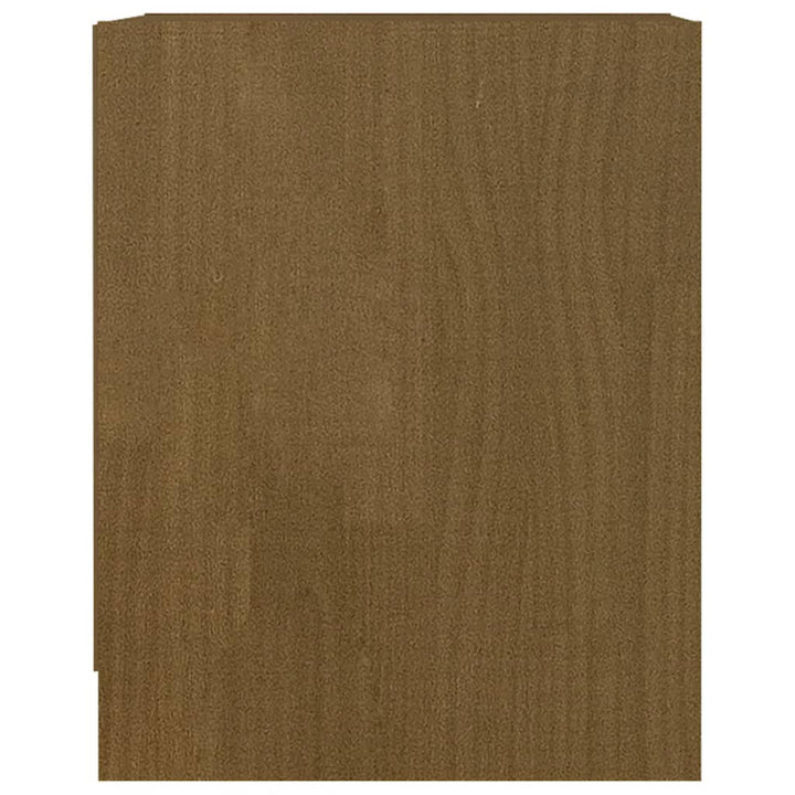 sengebord 35,5x33,5x41,5 cm massivt fyrretræ honningbrun