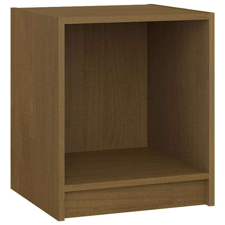sengeborde 2 stk. 35,5x33,5x41,5 cm massivt fyrretræ brun