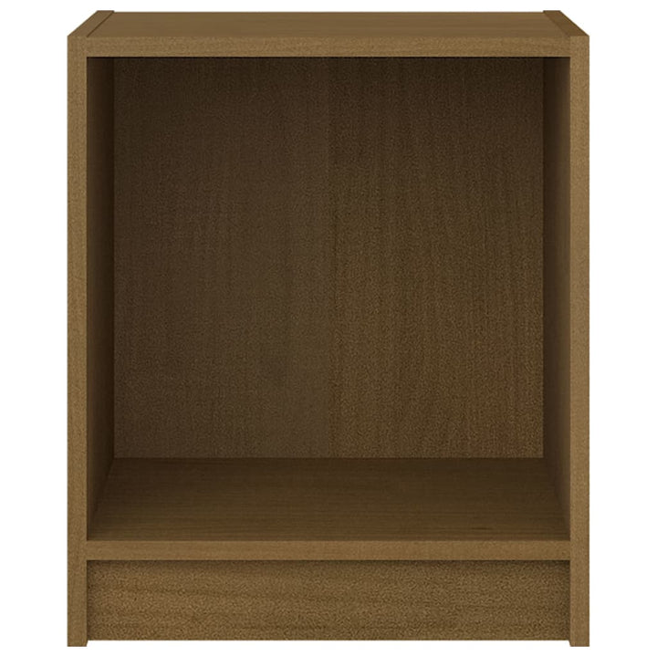 sengeborde 2 stk. 35,5x33,5x41,5 cm massivt fyrretræ brun